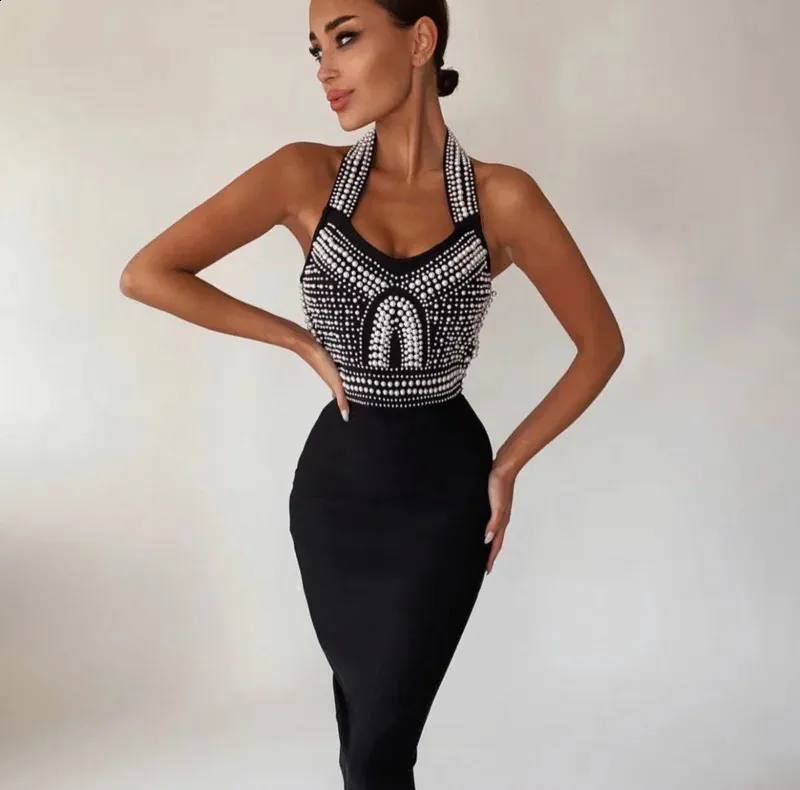 beaded rayon bandage dress ULZZANG BELLA Rayon Bandage Bodycon Dress