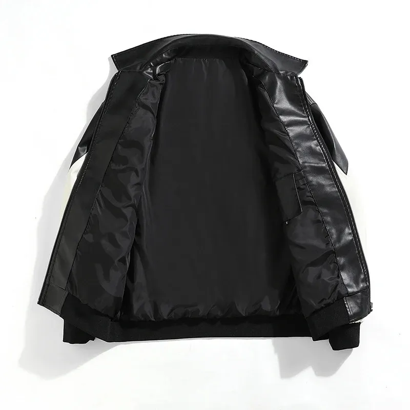 Mens & Womens PU Leather Bomber Jacket - Windproof, Paddle