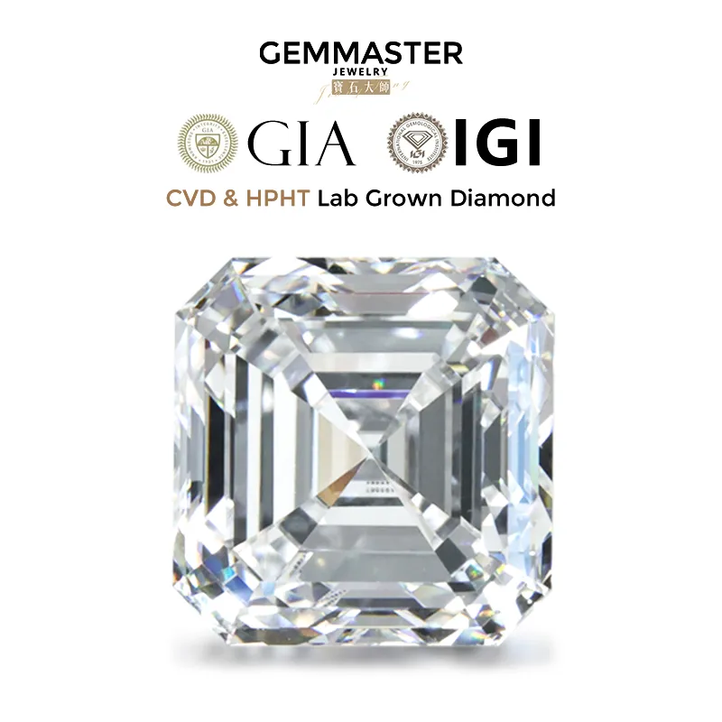 Asscher Lab Grown Diamonds GIA IGI Certificate 1ct 2ct 3ct 5ct