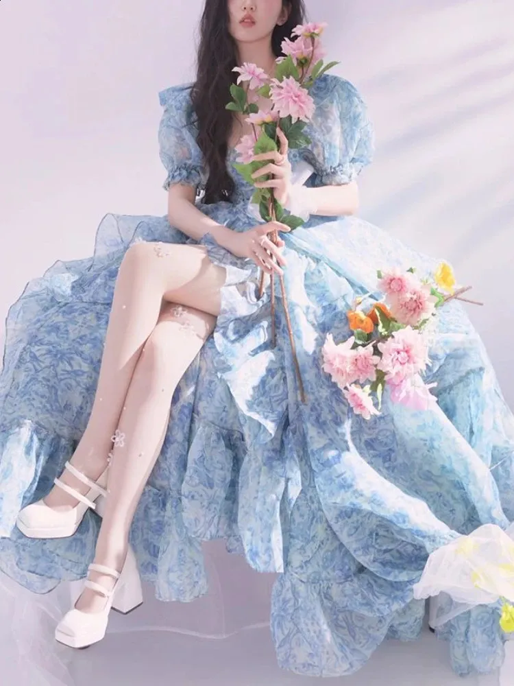 green emerald velvet dress Fairy Flower Girl Dress with 3D Flowers Keen Length D113 Pink / child-12 main image 1