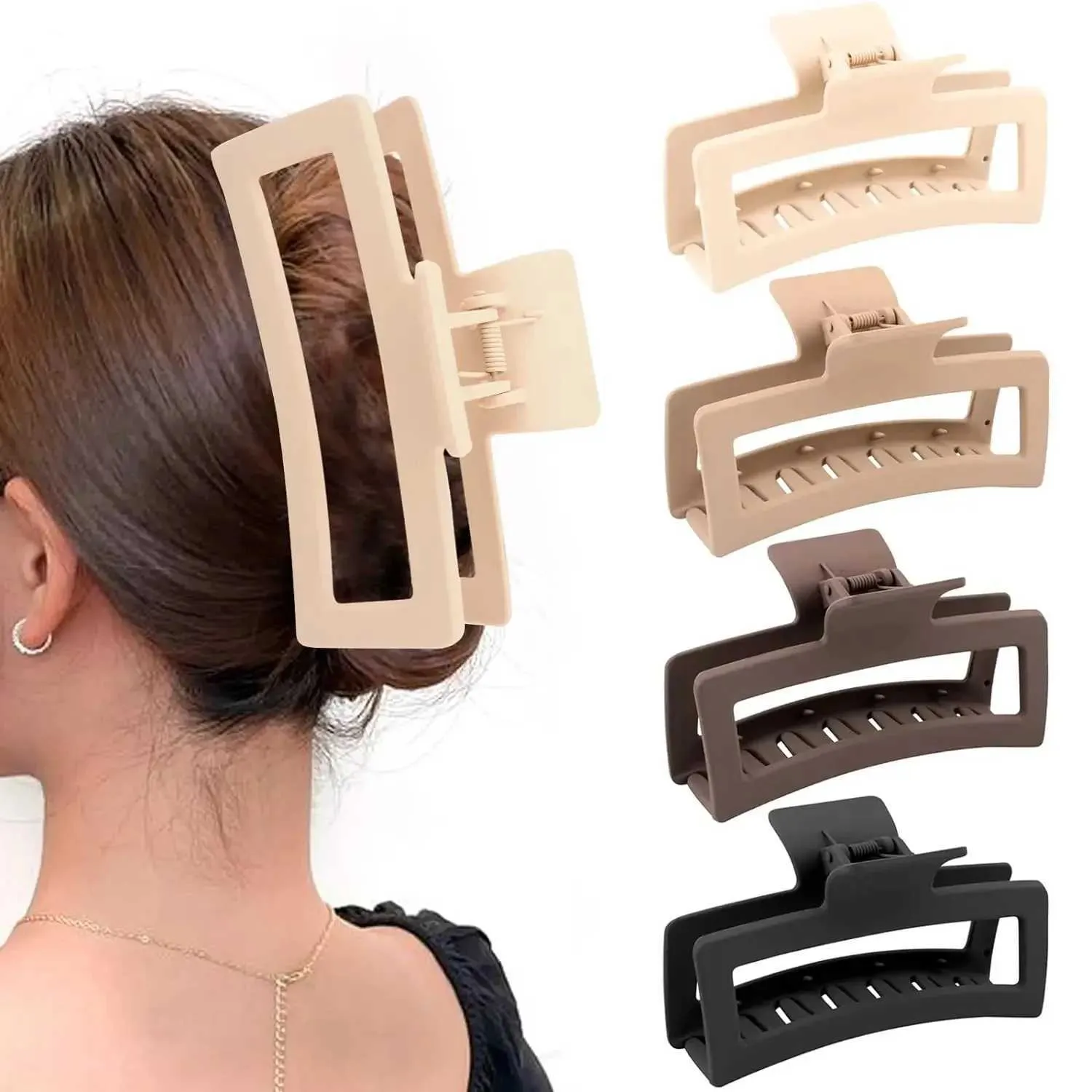 Ponytail Claw Clips: Oversized Matte Hair Clamps Inch Extra