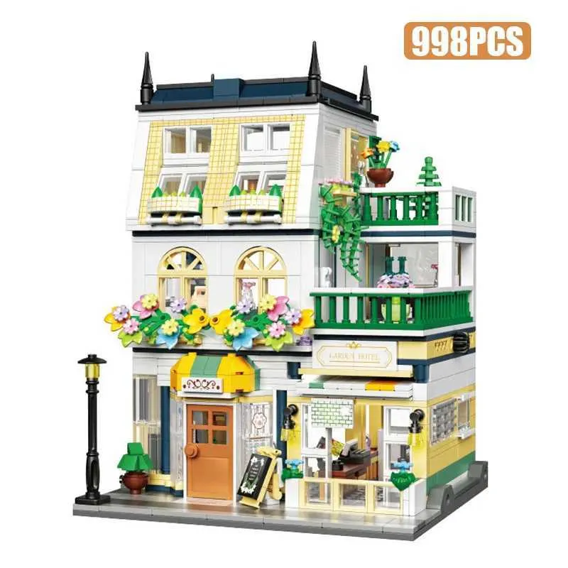 Flower Manor Garden House Model: Build Your Dream with Mini Brick