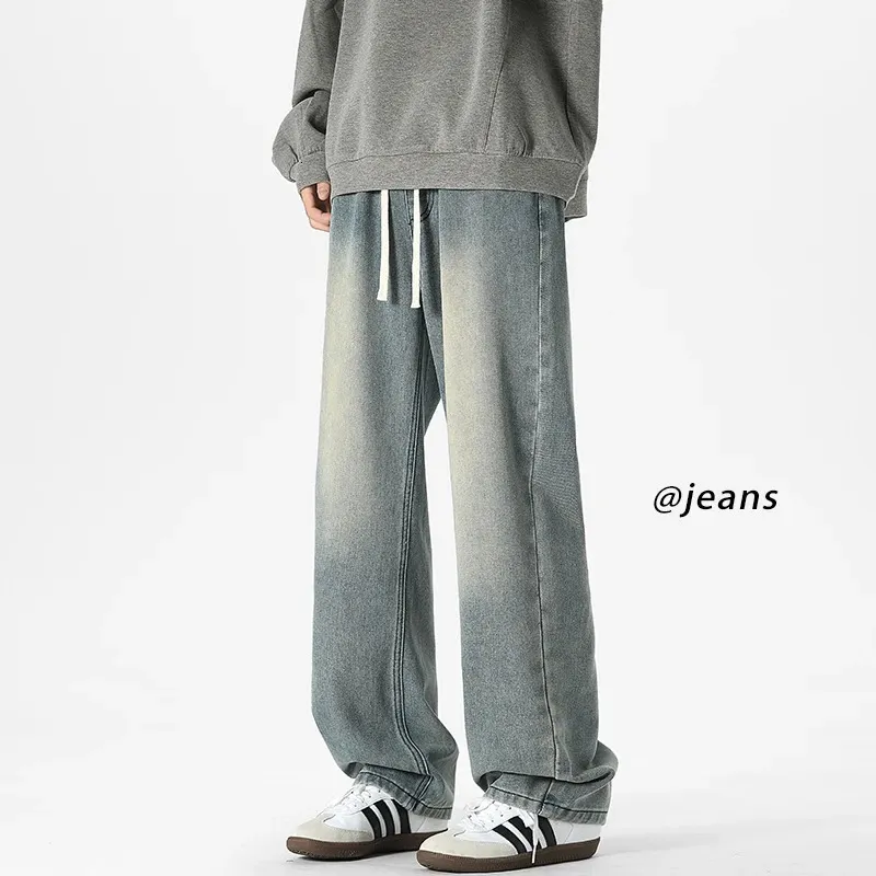 Rock Wide Leg baggy jeans - Korean Retro Street Style Baggy