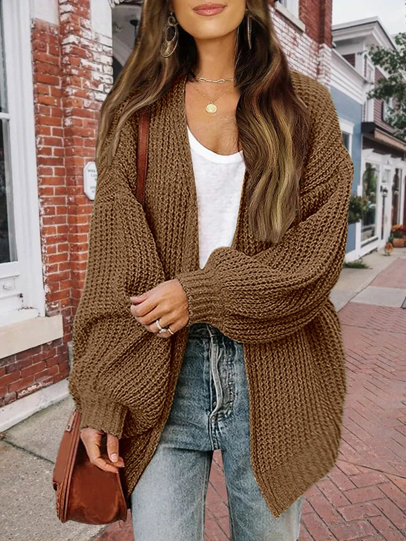 Oversized Knit Cozy Knit Cardigan Long Cardigan Thick Knit Cardigan Sweater Save Big On Bulk Lantern