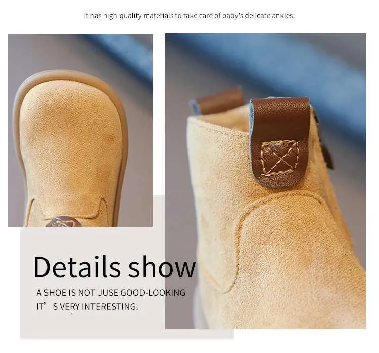 Herfst Winter Baby Jongens Meisjes Oxford Suède Kinderen Casual Outdoor Antislip Baby Schoenen Pluche Kinderen Enkellaarsjes_voghion.com