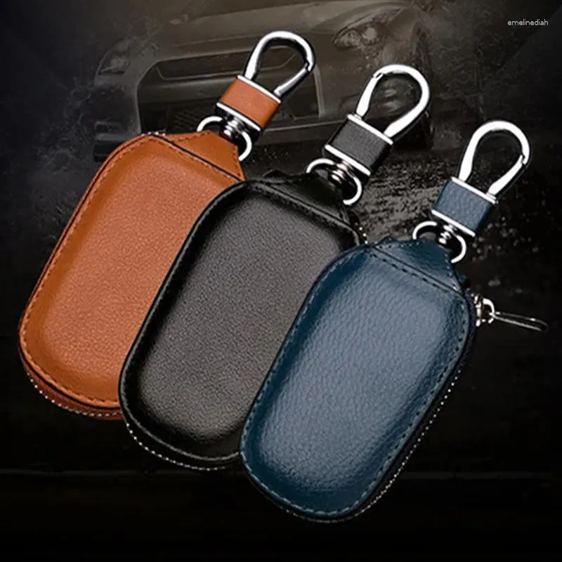 Leather Keychain Cover Organizer Zippered Case with Keyring for Men  House Keys