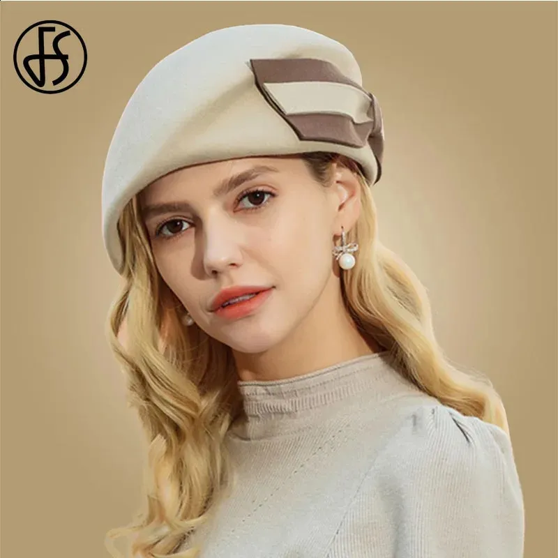 Wool Beret Hat Adjustable Fit Winter Vintage Elegant Wedding Church Occasion Vintage Wool French Beret Hat, Wine Red with Black Mesh Veil  main image 3
