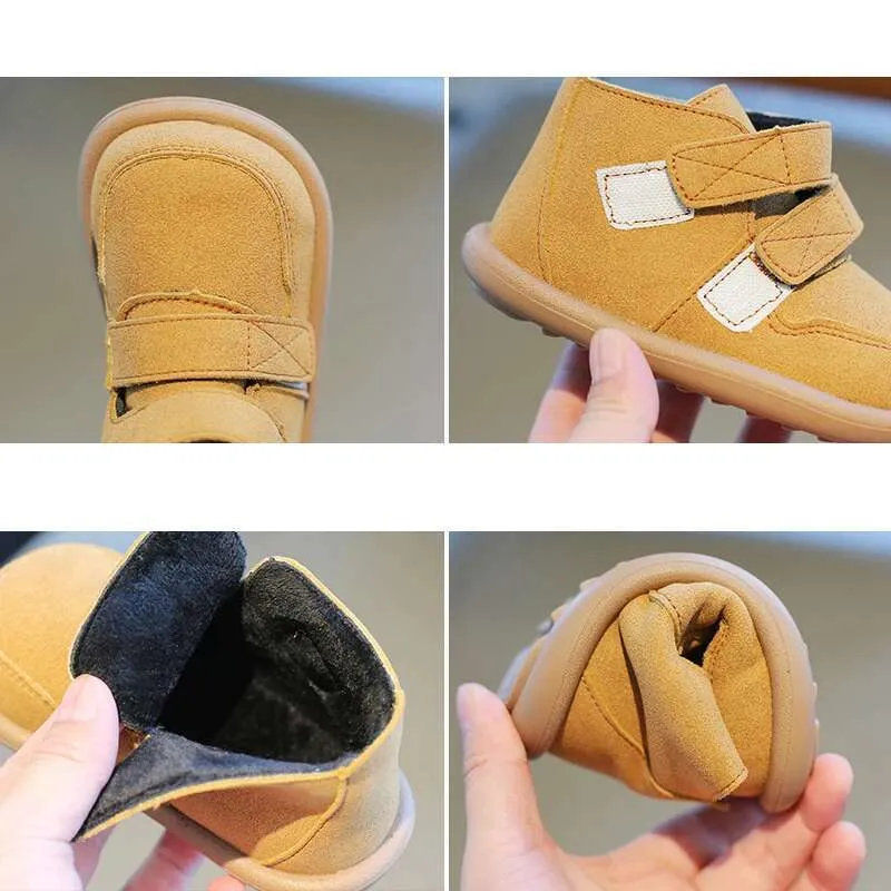 Herfst Winter Baby Jongens Meisjes Oxford Suède Kinderen Casual Outdoor Antislip Baby Schoenen Pluche Kinderen Enkellaarsjes_voghion.com