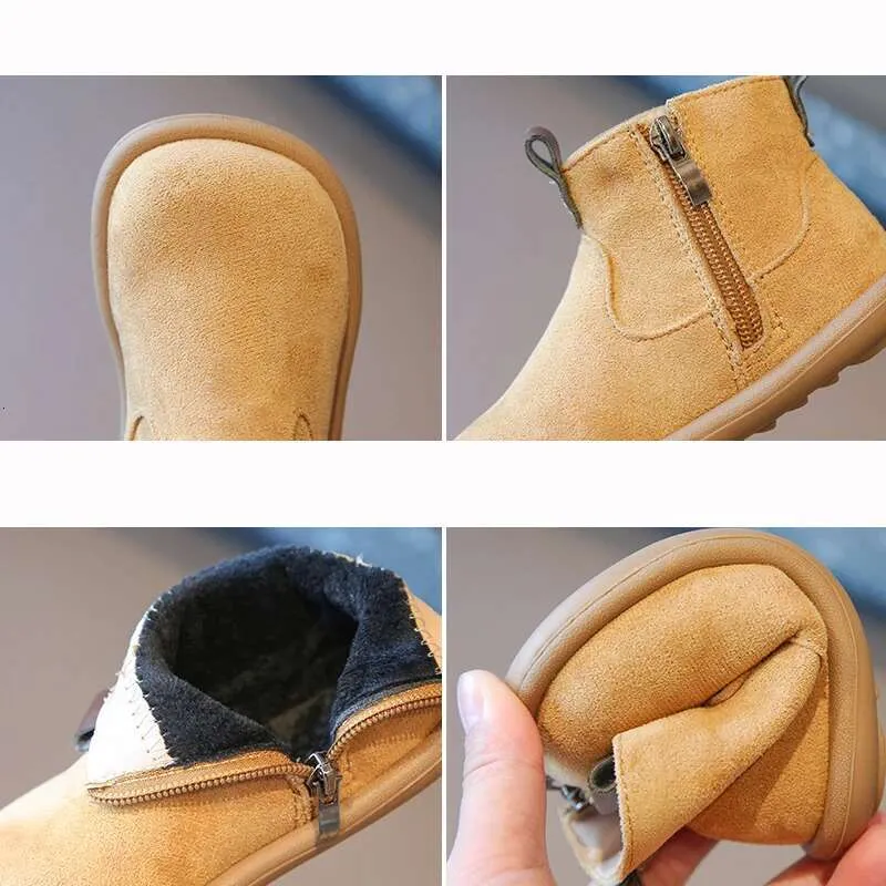 Herfst Winter Baby Jongens Meisjes Oxford Suède Kinderen Casual Outdoor Antislip Baby Schoenen Pluche Kinderen Enkellaarsjes_voghion.com