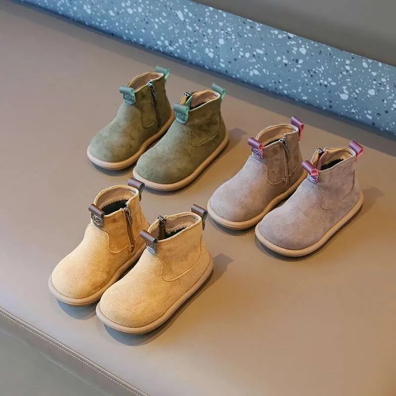 Herfst Winter Baby Jongens Meisjes Oxford Suède Kinderen Casual Outdoor Antislip Baby Schoenen Pluche Kinderen Enkellaarsjes_voghion.com