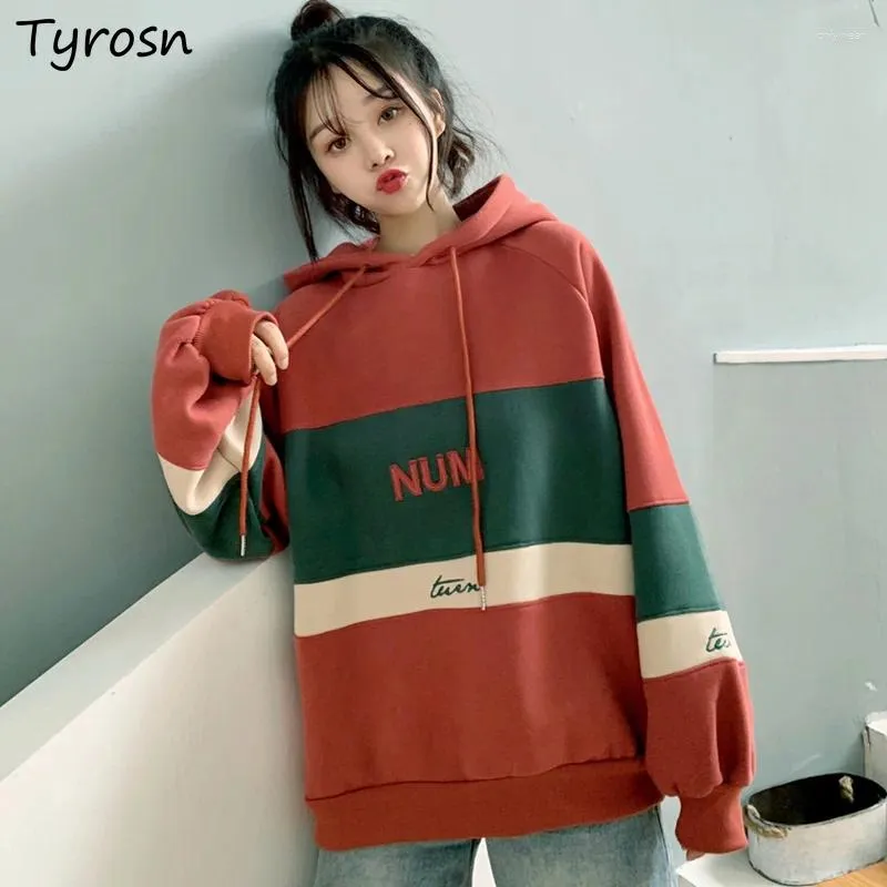 DHgate.com:Womens Embroidered Panelled Hooded Sweatshirt - Loose  