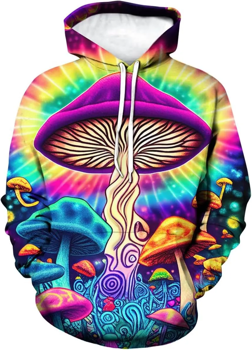 Save Big on Bulk Tie Dye Sweatshirt Mens Cool Male Hoodies: Novelty Tie Dye  Style Pullover Hoodie With Mushroom Print Long Sleeve Graphic Sweatshirt