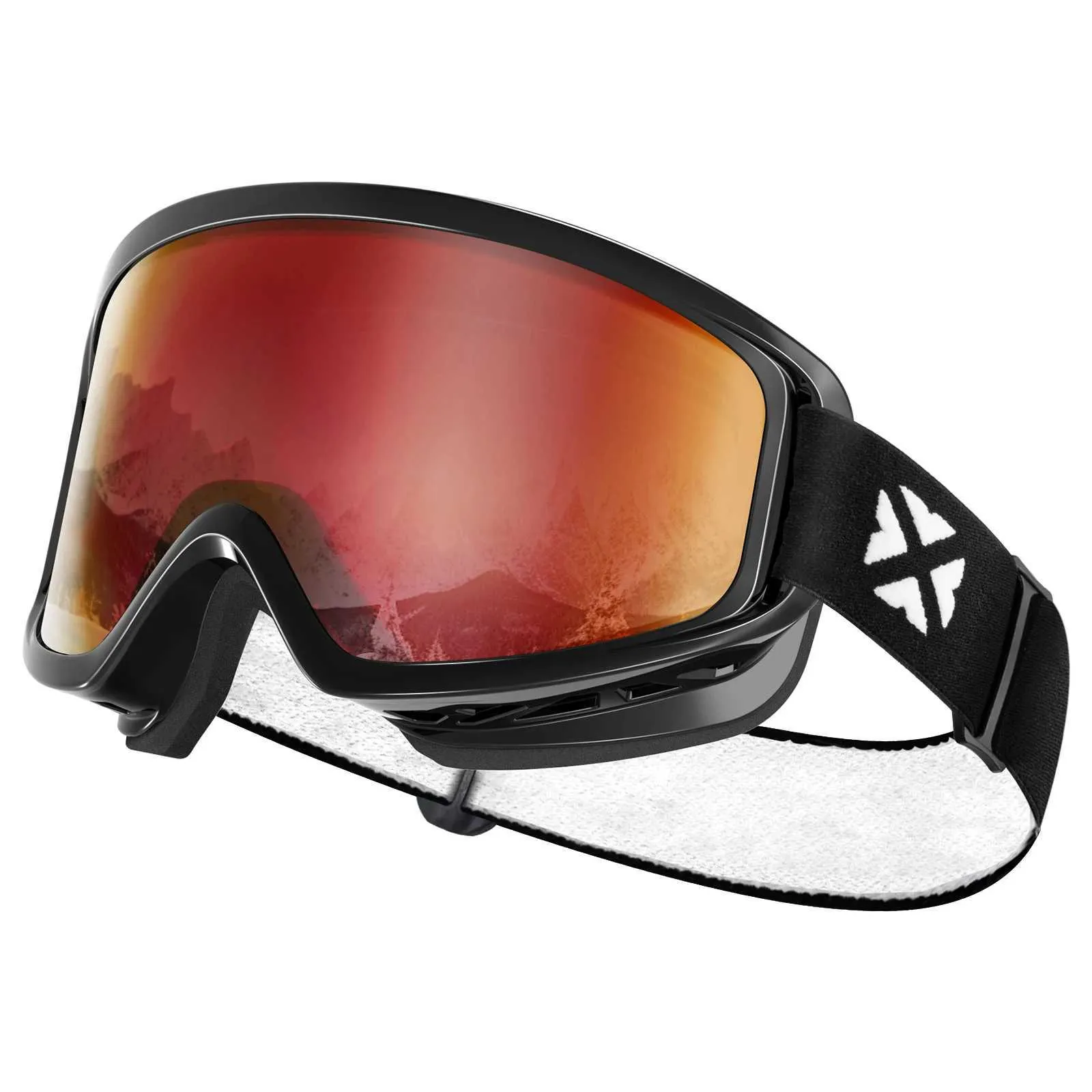 JQF Gear OTG Ski Goggles - Over-The-Glasses Snow Goggles, Anti-Fog, UV400, Frameless For Men & Women