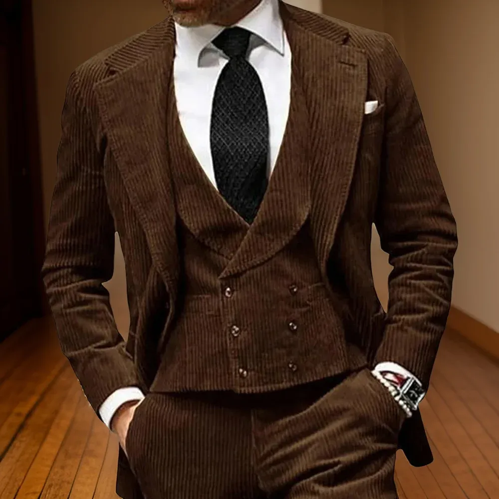 Corduroy Suits For Men: Slim Fit Suit Set  From Tgwang580