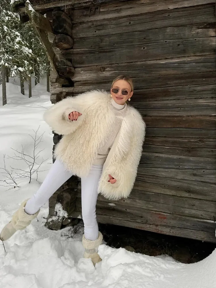 DHgate.com:R3113 Winter Elegant Fluffy Mongolian Faux Fur Jackets 