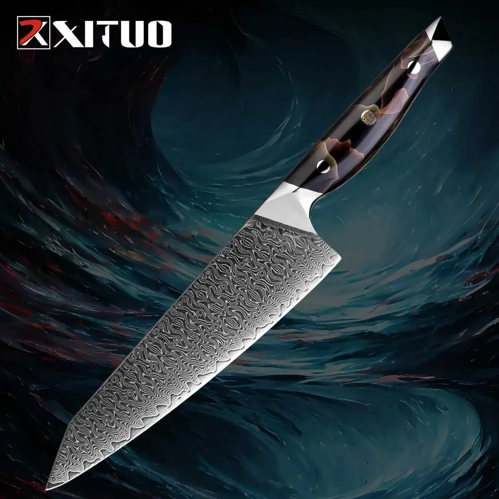 Damascus kitchen knives discount