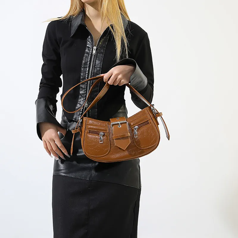 Chic Y2K Drawstring Handbag: Vintage Style Shoulder Bag