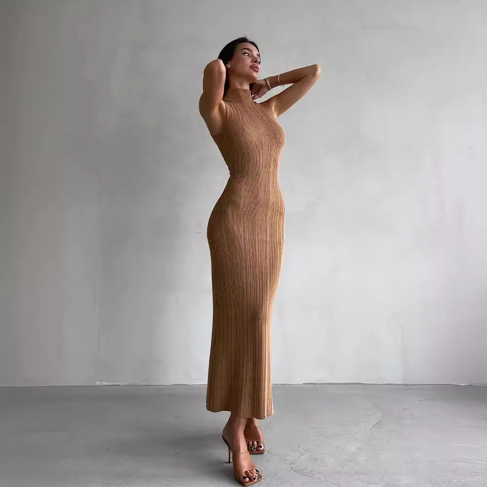 Elegant Prom Dress , Sleeveless Knit Midi Dress: High... From Moshoes016,  $29.75 In Bulk | DHgate.Com