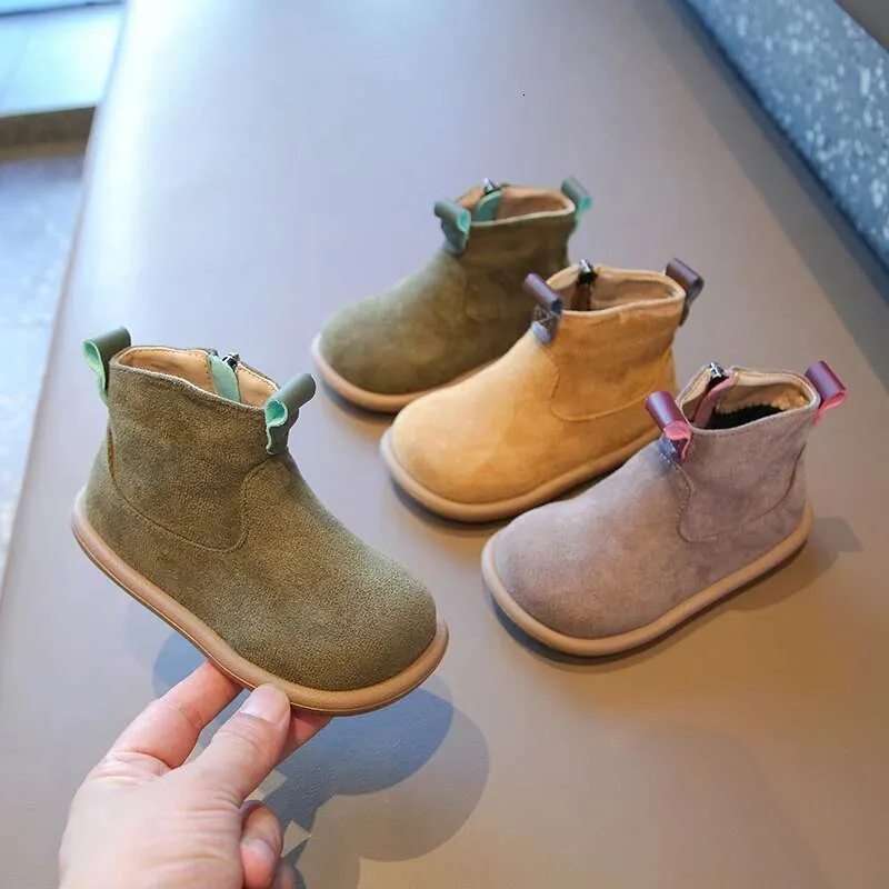 Herfst Winter Baby Jongens Meisjes Oxford Suède Kinderen Casual Outdoor Antislip Baby Schoenen Pluche Kinderen Enkellaarsjes_voghion.com