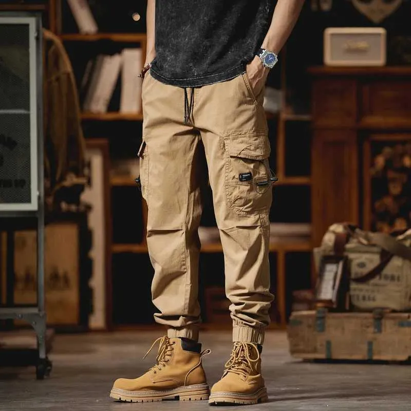 Spring And Autumn Men's Heavy Duty Work Pants American Fashion Brand Loose  Fit Casual Multi-Pocket Pants W240930