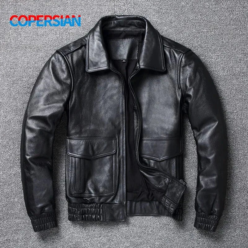 Copersian Plus Size 8xl Mens Winter Leather Jacket Men Classic A2 Cowhide Coat 240921 11 325 DHgate
