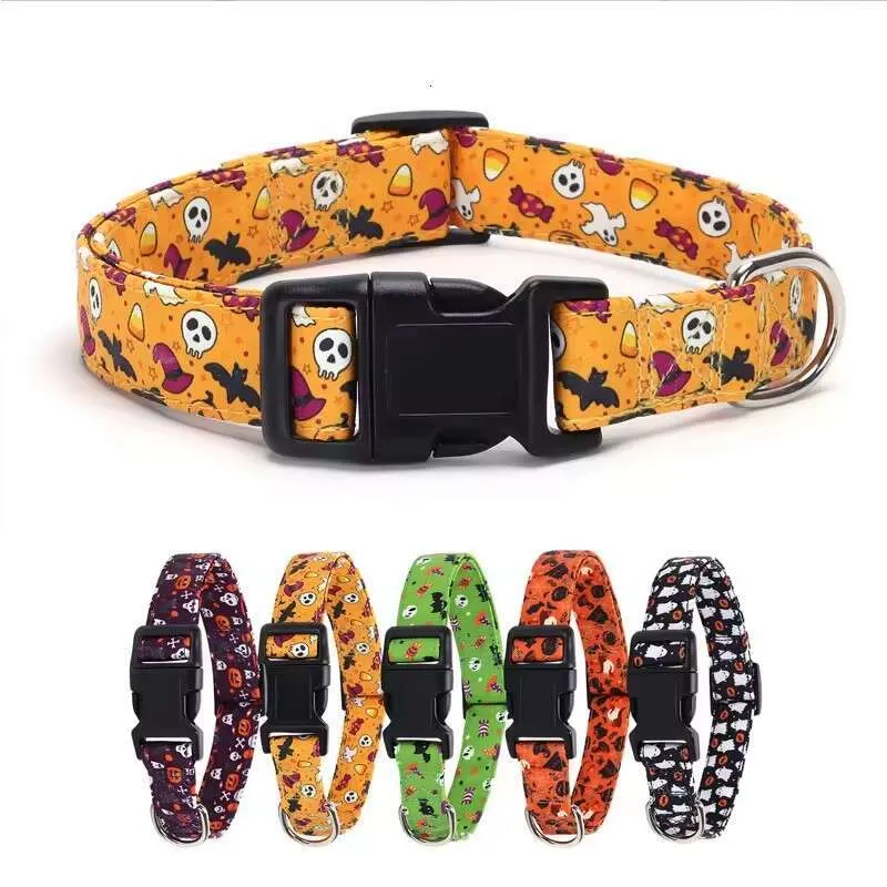 Customizable Halloween Halloween Dog Collars With Adjustable Plastic