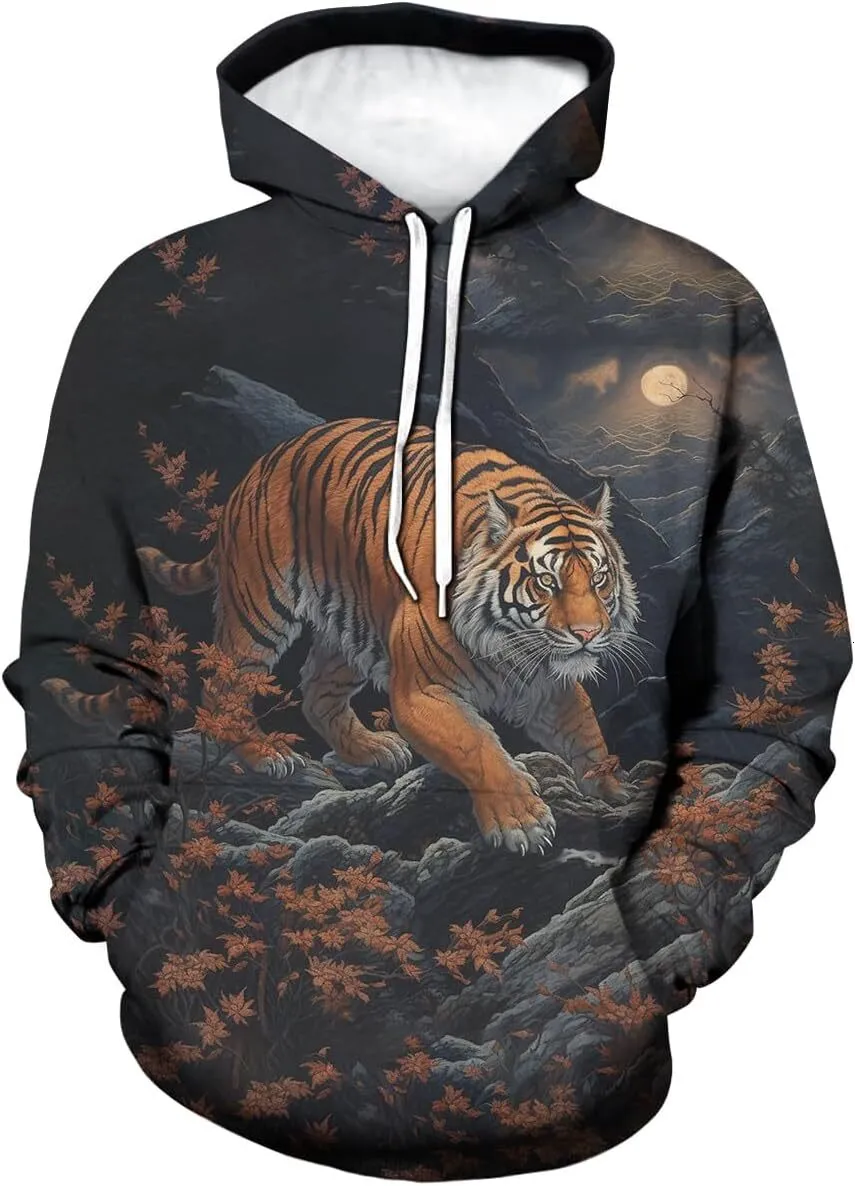 Save Big on Bulk 3d Tiger Hoodies Gothic Hoodie Mens Graphic Hoodies: 3D  White Tiger Print Pullover Sweatshirt, Long Sleeve Streetwear Hoodies For  Men