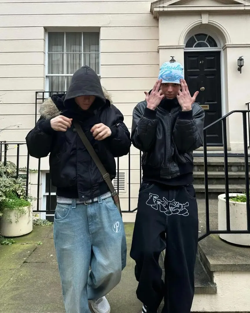 Save Big on Bulk Baggy Jeans Hip Hop Fashion Men's Black High Waist Baggy  Jeans Retro Hip Hop Style, Oversized Wide Leg, Y2K Trend, Casual