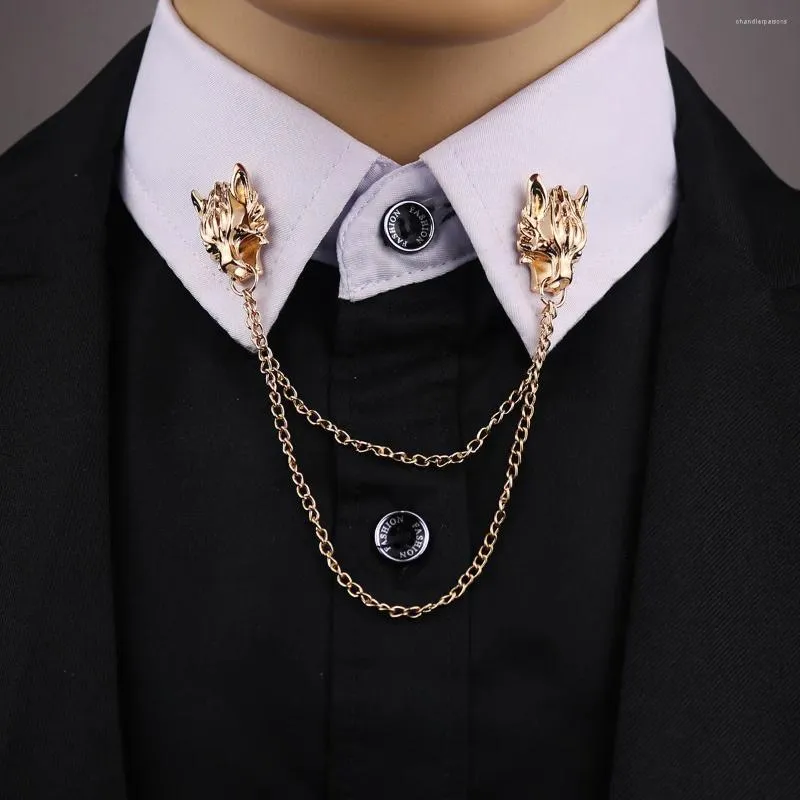 Luxurious Mens Mens Lapel Brooch Chain With Long Tassel Chain And Gold Wolf Animal Pins Vintage Shirt Lapel Badge For Yearly Personality And Collar Pin Perfect Gift From Chandlerparsons 14.39 DHgate.C...