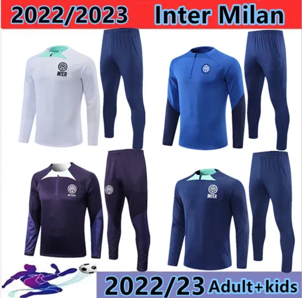2022-2023 Inters kit tuta da calcio per uomo e bambino 22/23 tute da allenamento per calcio per uomo e ragazzo chandal futbol survêtement foot tuta