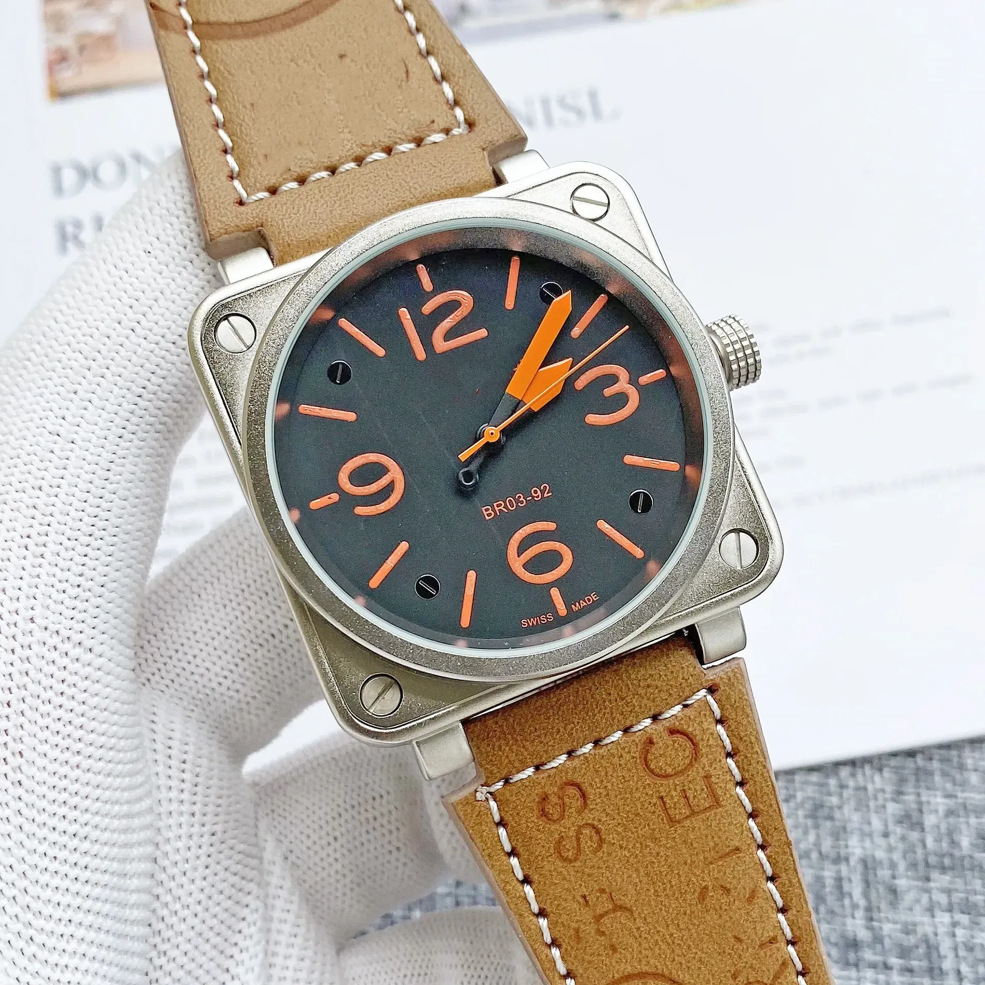 Diseñador para hombre Relojes de pulsera Relojes deportivos mecánicos automáticos Bell Correa de reloj de goma Reloj de lujo Reloj de pulsera de negocios Hombre mujer Reloj de pulsera Ross