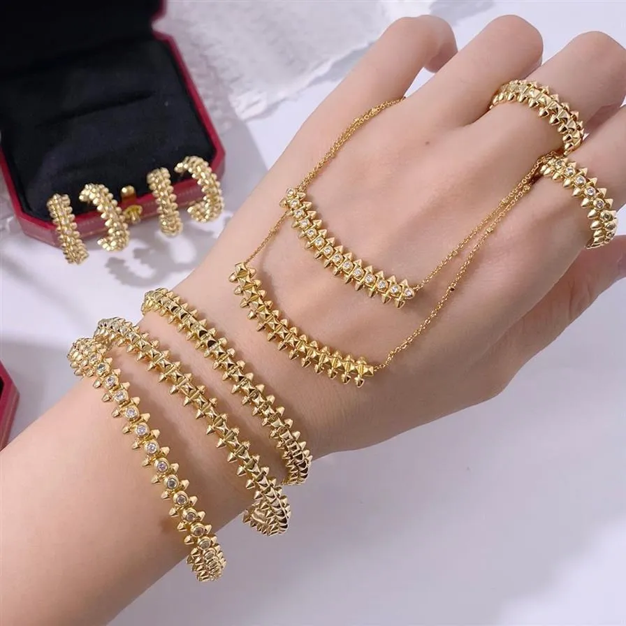 Bracelet Clash Bracelet Brass Gold plaqué 18k Never Fade Replique Jewelry Top Quality Luxury Brand Classic Style HIG279E