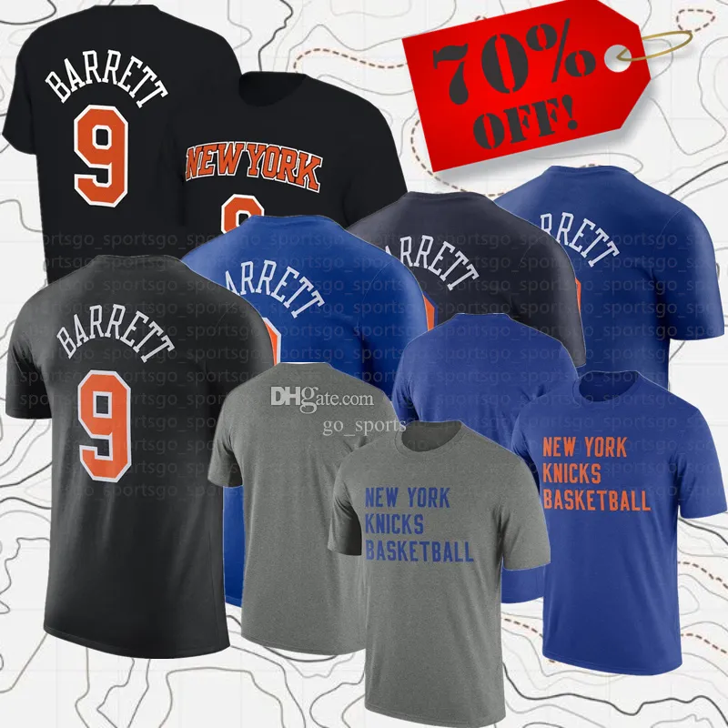 Heren Dames Merk Fans Basketbalshirts 9 RJ Barrett New Yorks 30 Julius Randle 4 Rose Tops Tees Volwassen Dame Sport T-shirt met korte mouwen Amerikaanse straat Casual kleding