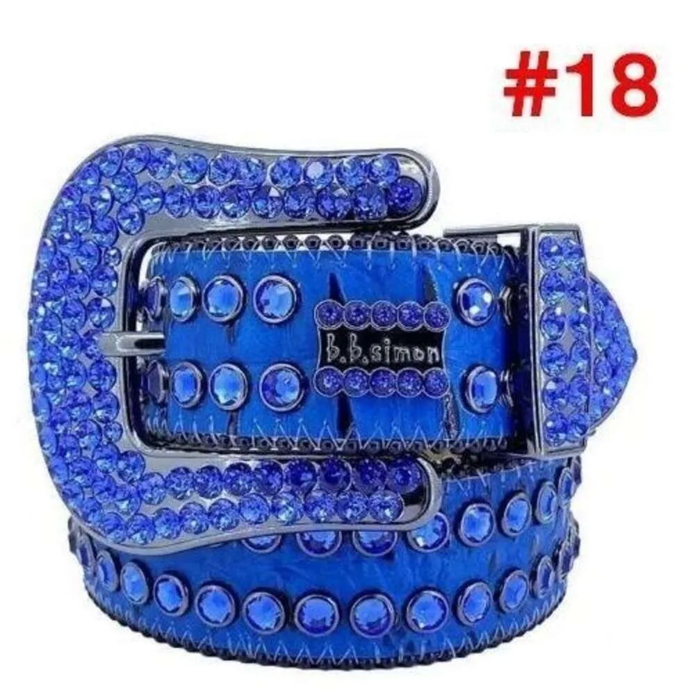 Bling bezaaid kristal mode diamant bb simon riem Casual vrouw Lederen ontwerper voor man Kristal Bbs-stijl Punkstijl Hiphopstijl Glanzende riem