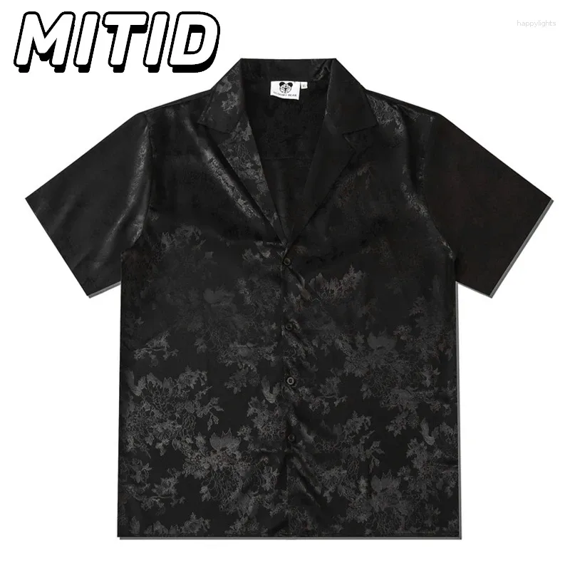 Chemises décontractées pour hommes Streetwear Designer pour hommes Imprimé floral Blouses d'été Lâche Mode coréenne Harajuku Couple de vacances