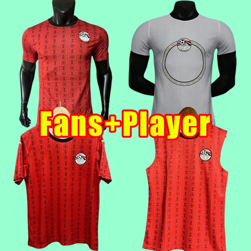 23 24 Egypten Soccer Jerseys Kahraba Mens 2023 2024 National Team Home Red M.Salah Ramadan Kahraba Elneny Trezeguet Football Shirt Fans Player Vest Väst