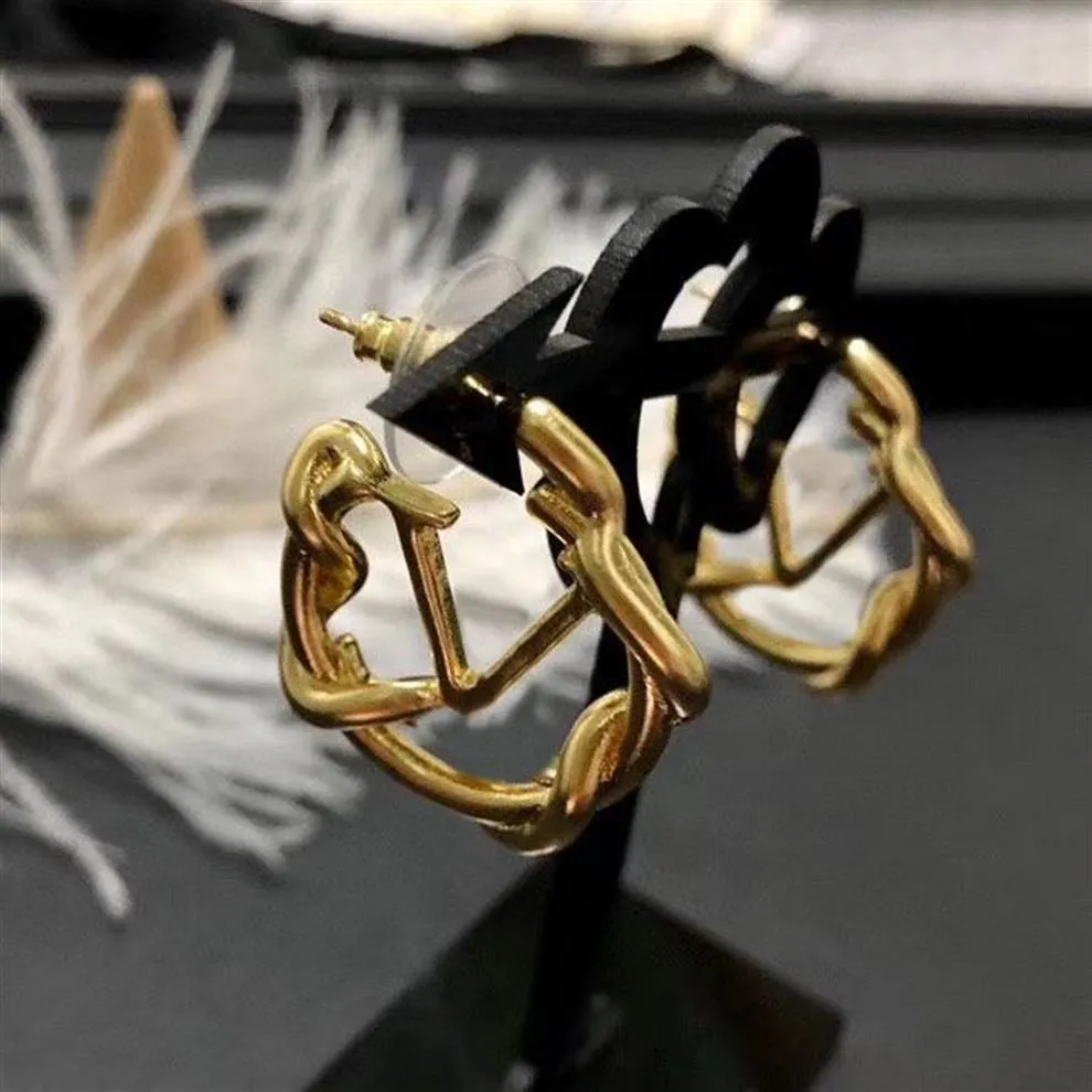 Boucles d'oreilles créoles en or à la mode pour femmes, cadeau d'amoureux de mariage, bijoux de fiançailles avec boîte NRJ2098