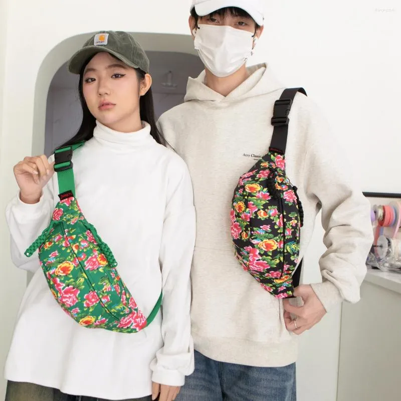 Taille Taschen Chinesischen Stil Tasche Designer Reißverschluss Brust Sport Reise Mädchen Floral Gürtel Mode Telefon Pack Für Frauen