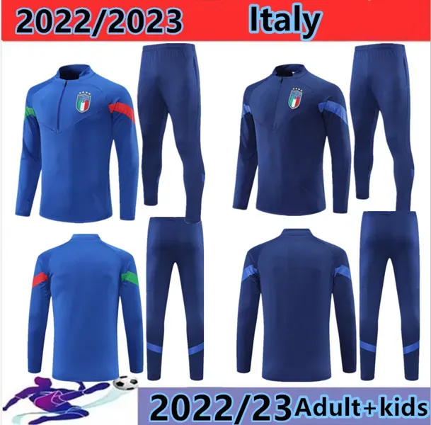 2022 Tute da calcio Set VERRATTI Maglia BONUCCI BARELLA IMMOBILE allenamento Italia CHIESA Maglie da calcio 2022 2023 Tuta ItaliaS INSIGNE JORGINHO BELOTTI