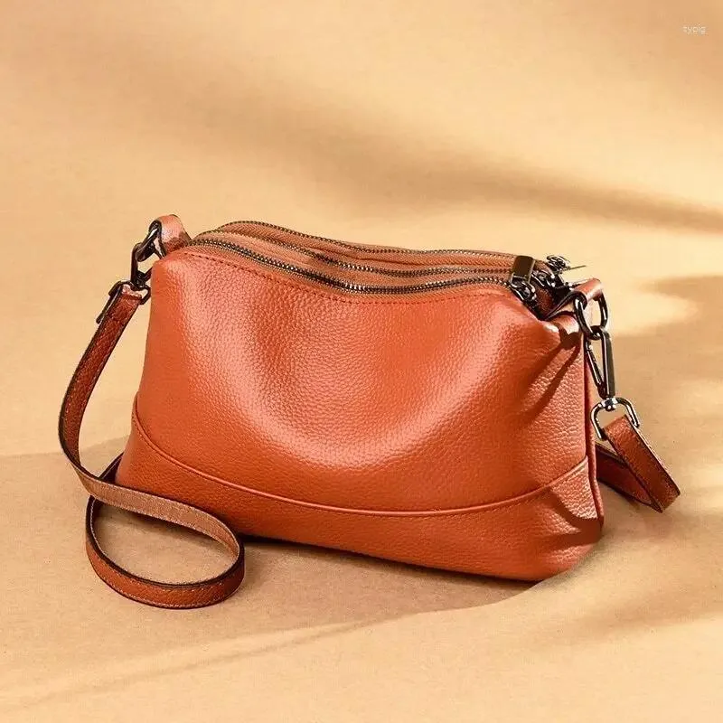 Duffel Bags 2024 Couro Macio Senhoras Crossbody Bag Ombro Bolsas De Couro Genuíno