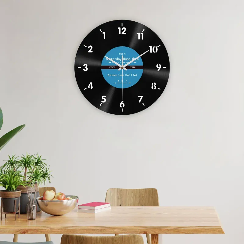 Horloges murales horloge arrière 12 "dans le sens inverse des aiguilles d'une montre pour la cuisine de la maison de bureau