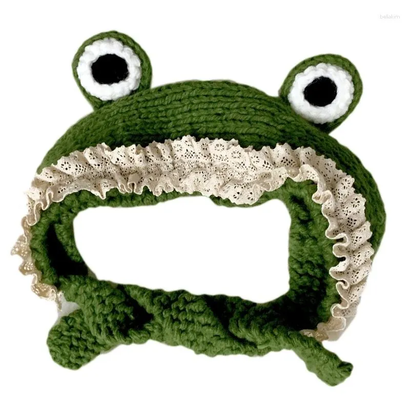 Bérets Chapeau de laine à la mode pour grenouille tricoté bandeau bonnet cadeau de Noël