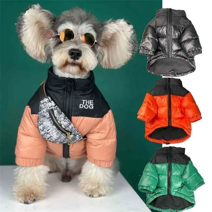 O rosto do cão cães roupas casaco pet colete roupas luxo grosso jaqueta quente inverno pequeno médio francês bulldog chihuahua pug 210902