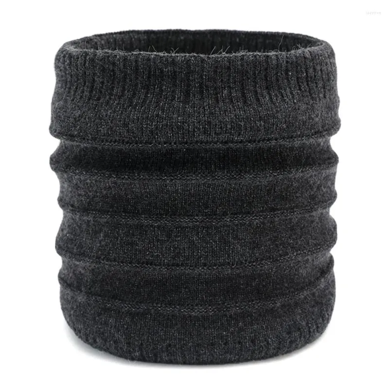 Écharpes hiver femmes hommes tricot cou écharpe anneaux solide épaissir chaud velours col snood extérieur coupe-vent plus chaud