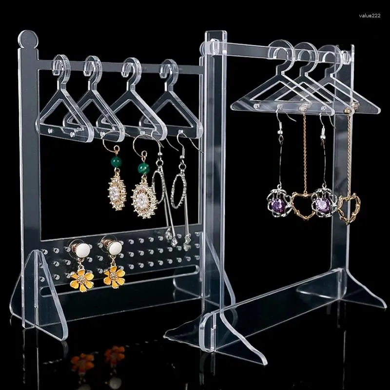 Bolsas de jóias Organizador Clear Acrílico Display Stand Suporte de armazenamento para brincos colar pulseira pingente
