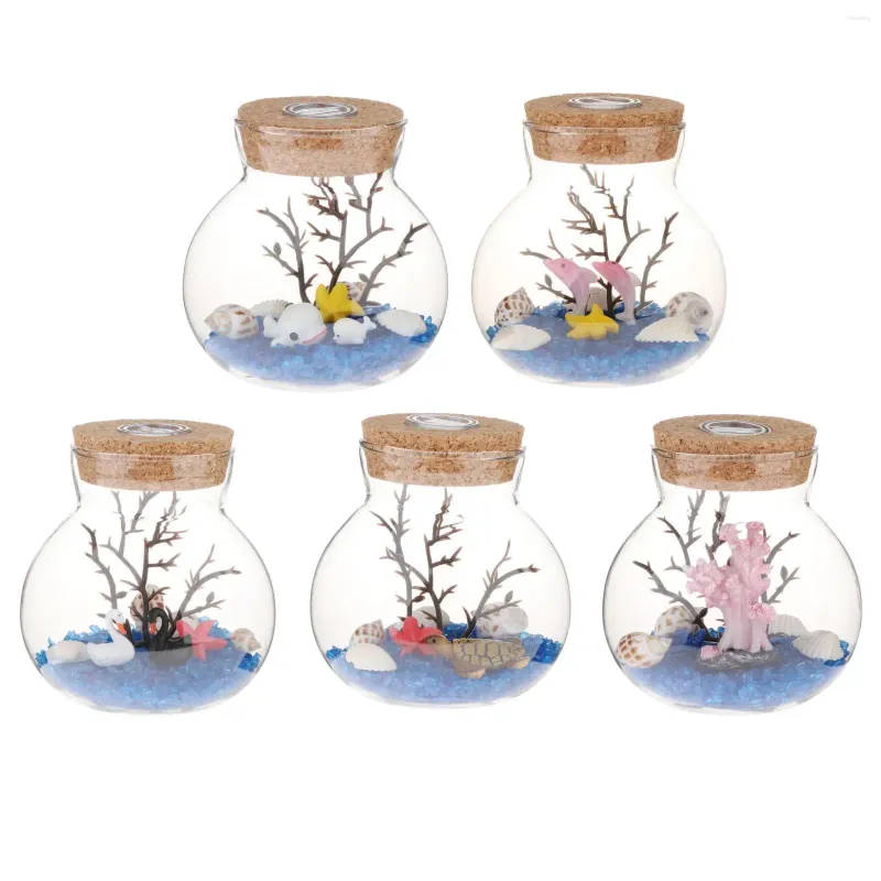 Bouteilles en verre décoration Mini paysage Terrarium Base transparente bricolage plante anti-poussière