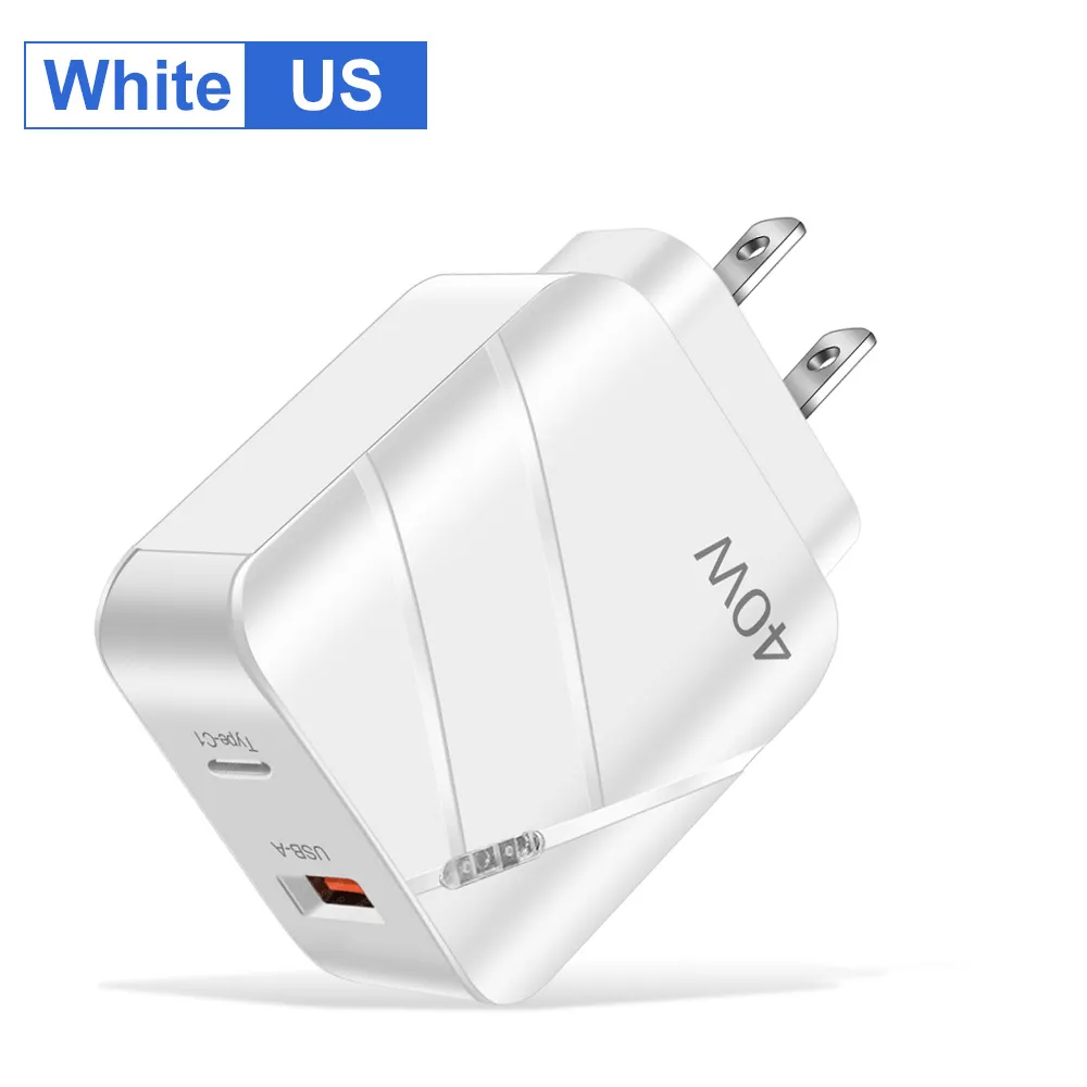 Fast Quick Charging 40W 3A USB C Wall  Portable Power Adapters For Ipad 2 3 4 Iphone 14 15 Samsung Xiaomi  Htc Android phone