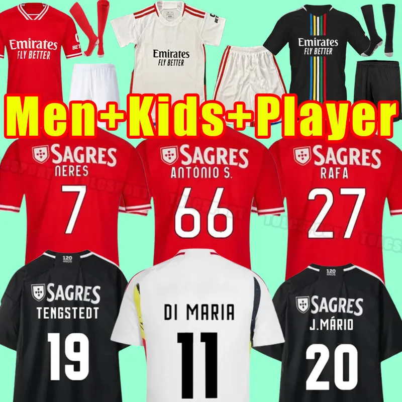 23 24 EVERTON BenficaS Maglia da calcio JONAS GABRIEL Camiseta SEFEROVIC ZIVKOVIC SALVIO ELISEU FEJSA 2023 2024 Tifosi giocatore versione Kit completo Adulti uomini bambini