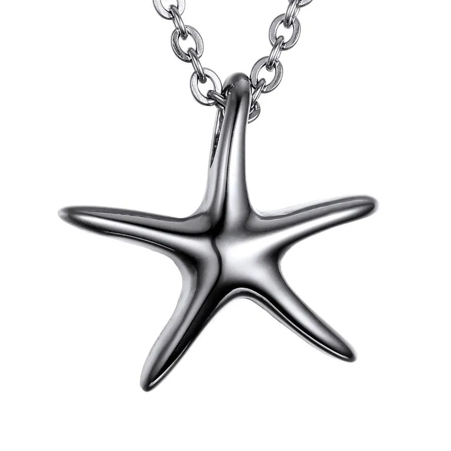 Lily memorial jóias pingente estrela do mar charme urna pingente cinzas colar lembrança com corrente colar com um presente bag304a