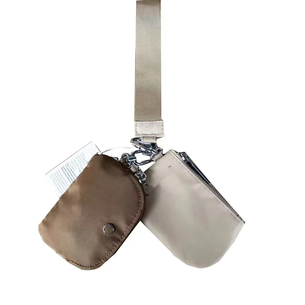 lu Luxury Dual pouch wristlet belt Bag fanny pack designer bum chest yoga bag bumbag Nylon Womens men Shoulder Cross body Waist Bags Organizer Wallets